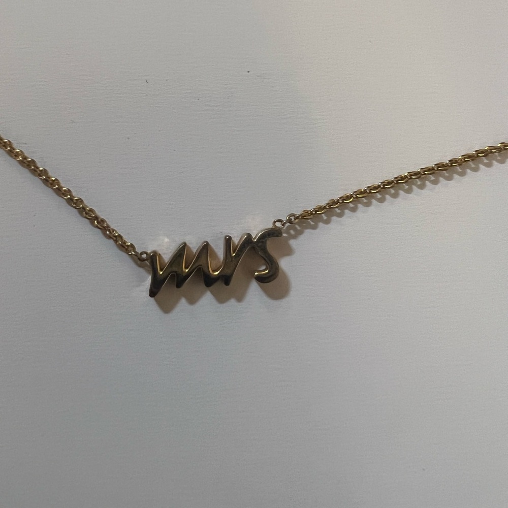 Mrs. Kate Spade gold necklace. Bride/wife necklace gift